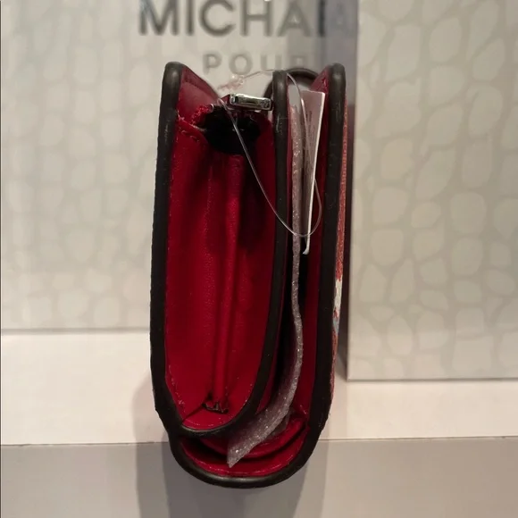 MICHAEL KORS Jet Set Md Printed Signature Logo Bifold Wallet
Dark Raspberry 
NWT - Picture 14 of 16